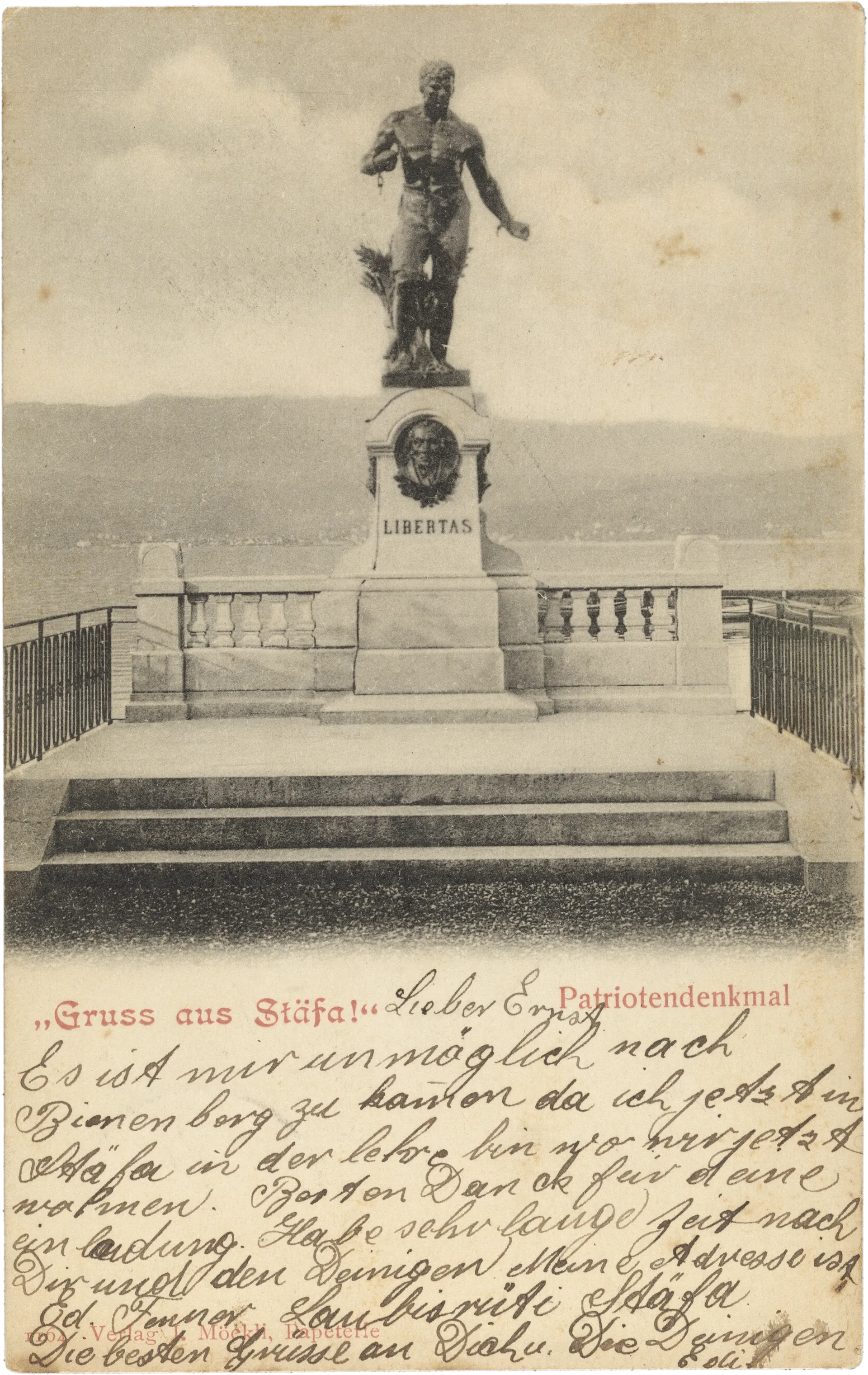"Gruss aus Stäfa!" Patriotendenkmal – Vorderseite