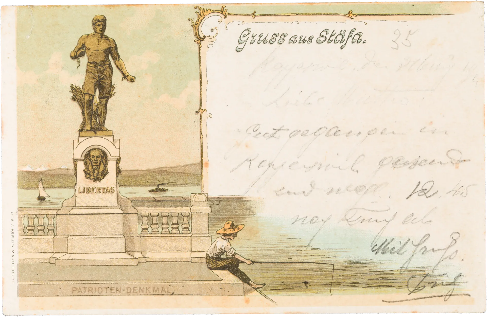 Gruss aus Stäfa. Patrioten-Denkmal – Vorderseite